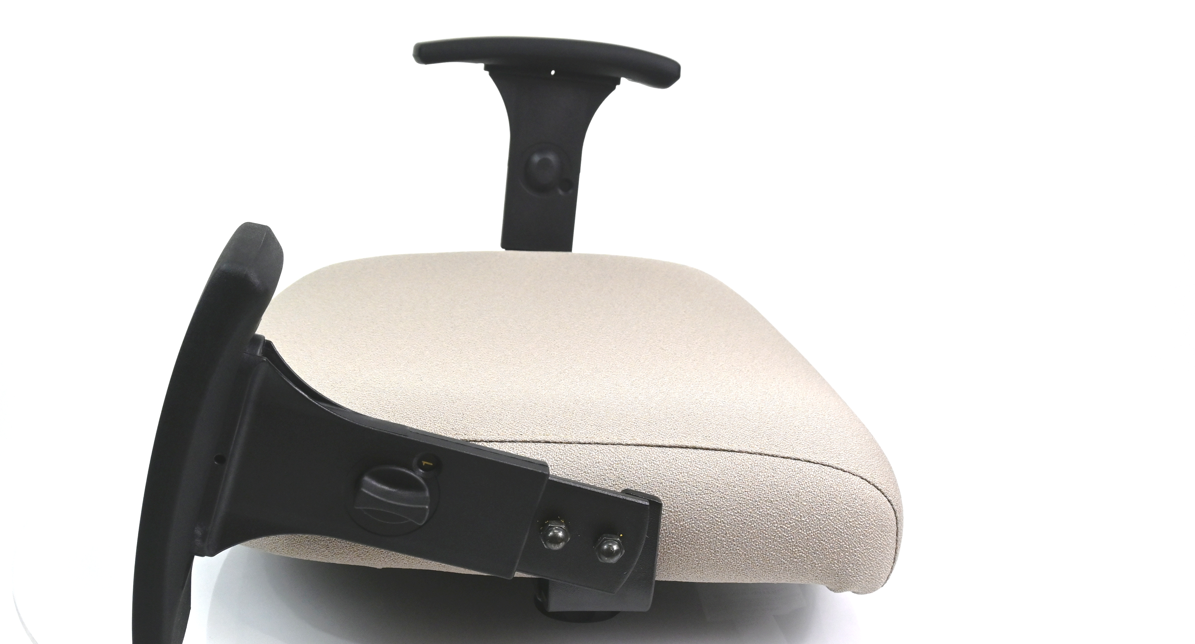 01A Folding Arm - Folds backward towards the backrest to get out of the way. Vertical, Horizontal Adjustment